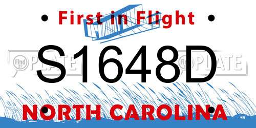 S1648D North Carolina License Plate