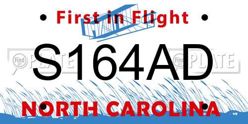 S164AD North Carolina License Plate