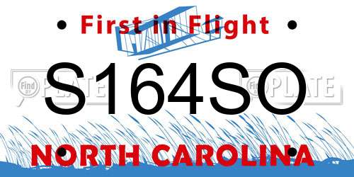 S164SO North Carolina License Plate