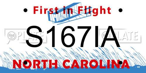 S167IA North Carolina License Plate