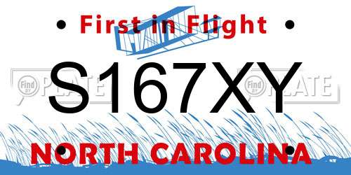 S167XY North Carolina License Plate