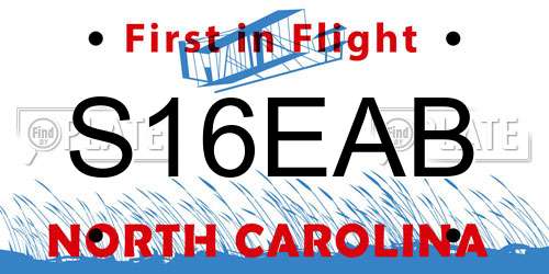 S16EAB North Carolina License Plate
