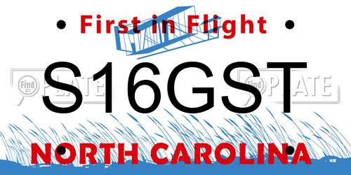 S16GST North Carolina License Plate