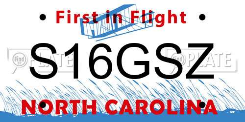 S16GSZ North Carolina License Plate