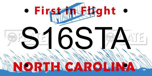 S16STA North Carolina License Plate