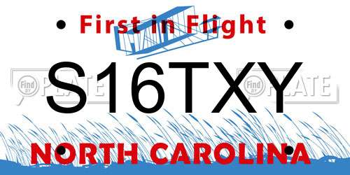 S16TXY North Carolina License Plate