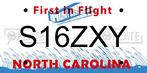 S16ZXY North Carolina License Plate