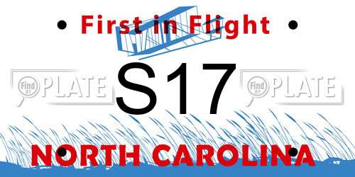 S17 North Carolina License Plate