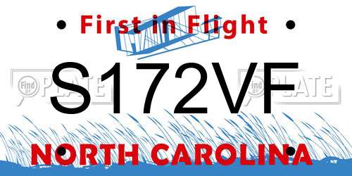 S172VF North Carolina License Plate