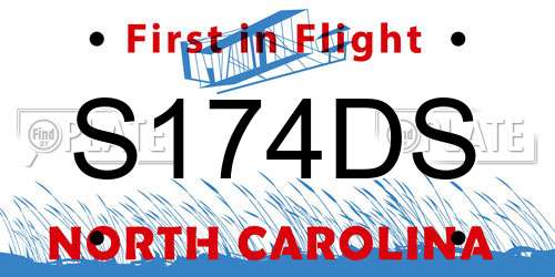 S174DS North Carolina License Plate