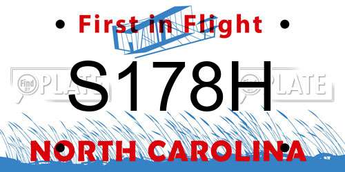 S178H North Carolina License Plate