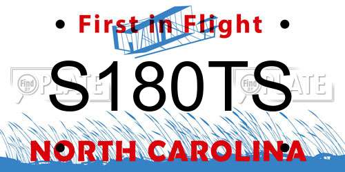 S180TS North Carolina License Plate