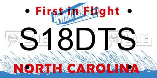 S18DTS North Carolina License Plate