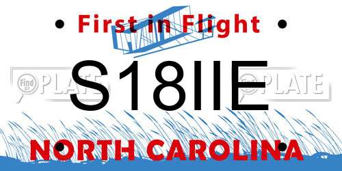 S18IIE North Carolina License Plate