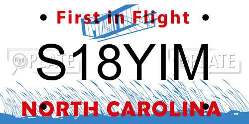 S18YIM North Carolina License Plate