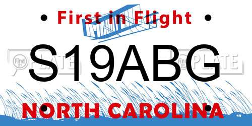S19ABG North Carolina License Plate