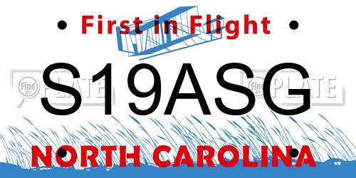 S19ASG North Carolina License Plate