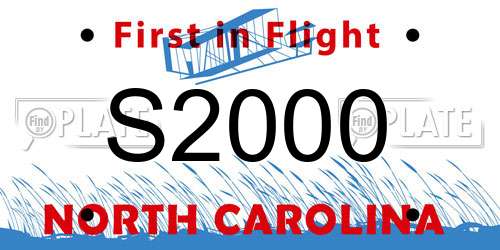 S2000 North Carolina License Plate