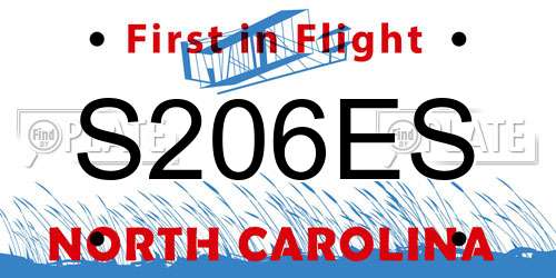 S206ES North Carolina License Plate