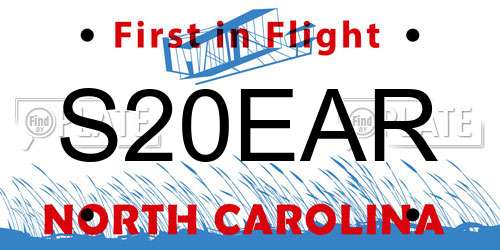S20EAR North Carolina License Plate