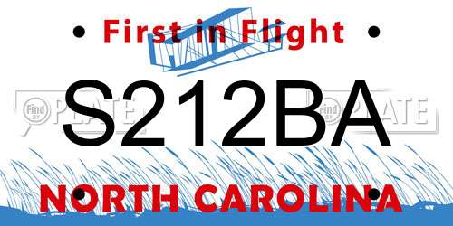 S212BA North Carolina License Plate