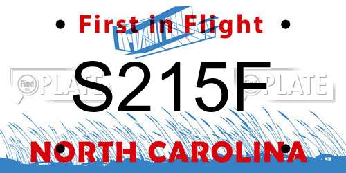 S215F North Carolina License Plate