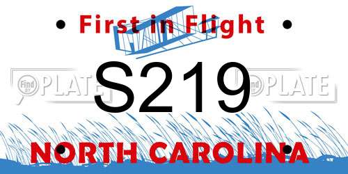 S219 North Carolina License Plate