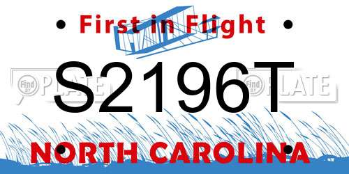S2196T North Carolina License Plate