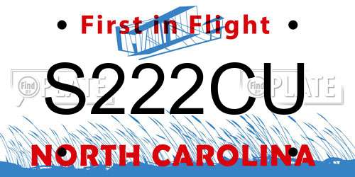 S222CU North Carolina License Plate