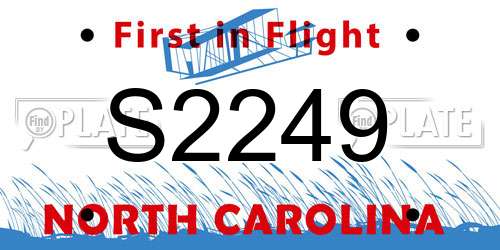 S2249 North Carolina License Plate
