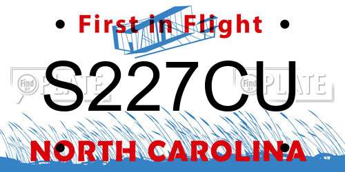 S227CU North Carolina License Plate