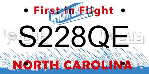 S228QE North Carolina License Plate