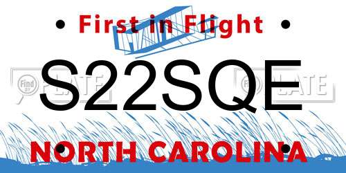S22SQE North Carolina License Plate