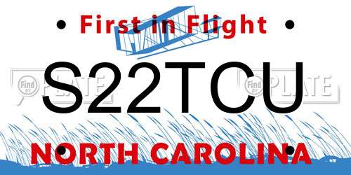 S22TCU North Carolina License Plate