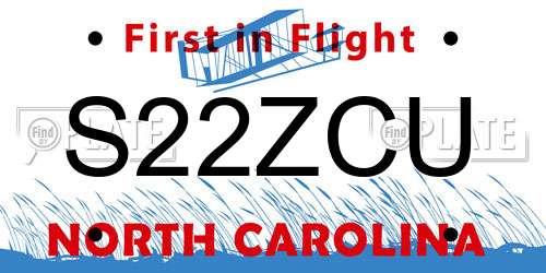 S22ZCU North Carolina License Plate