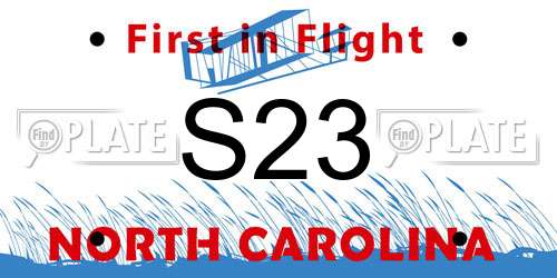 S23 North Carolina License Plate
