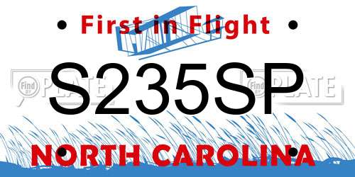S235SP North Carolina License Plate
