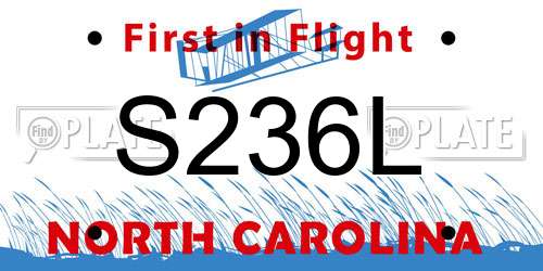 S236L North Carolina License Plate