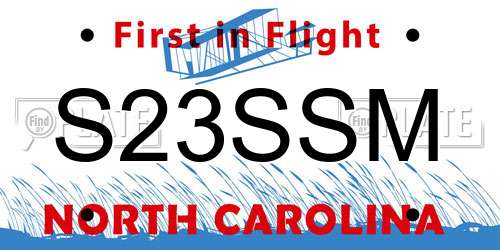 S23SSM North Carolina License Plate