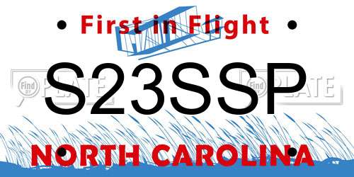 S23SSP North Carolina License Plate