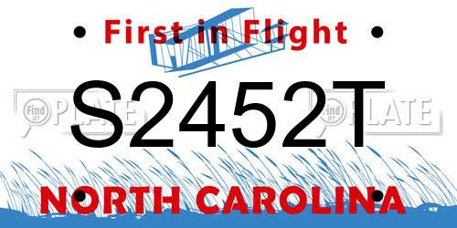 S2452T North Carolina License Plate