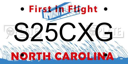 S25CXG North Carolina License Plate