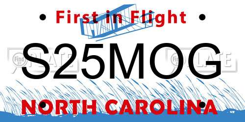 S25MOG North Carolina License Plate