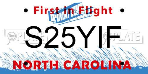 S25YIF North Carolina License Plate