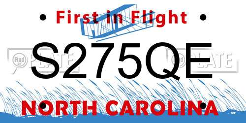 S275QE North Carolina License Plate