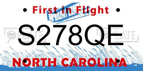 S278QE North Carolina License Plate
