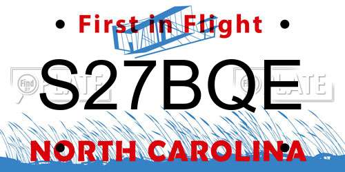 S27BQE North Carolina License Plate