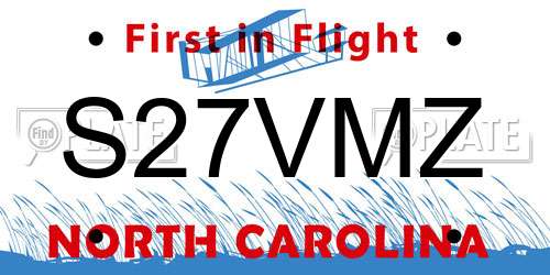 S27VMZ North Carolina License Plate