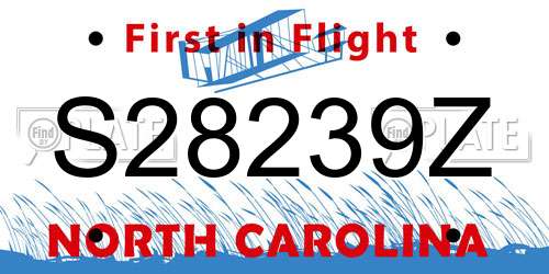 S28239Z North Carolina License Plate
