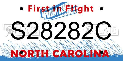 S28282C North Carolina License Plate